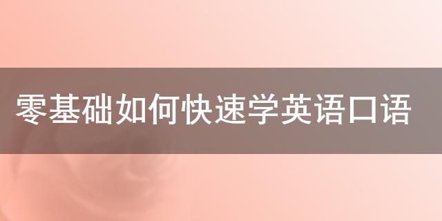 零基础学英语视频口语