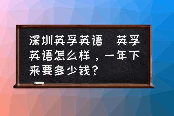 深圳英语(英语怎么样，一年下来要多少钱？)缩略图